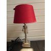 Lampa stolná strieborná s červeným tienidlom, výška 37 cm