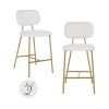 Barová stolička Xenia biela bouclé (Sada 2 ks)