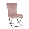 Stolička Scarlett Pink velvet / strieborná