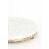 Príručný stolík Ø26x76 cm LEDA mramor biely + antický bronz