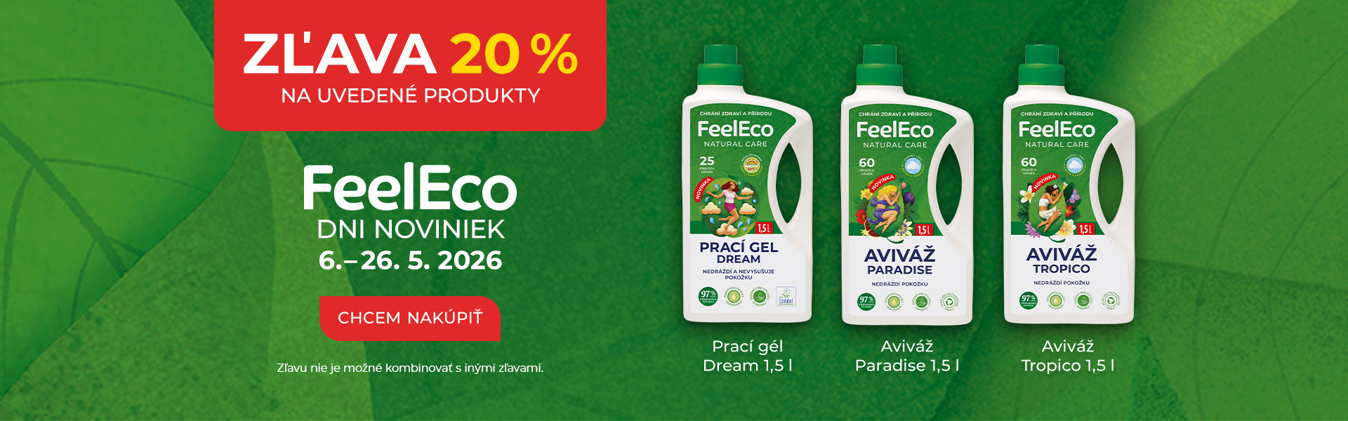 ZL'AVA 20 % NA VYBRANÉ PRODUKTY