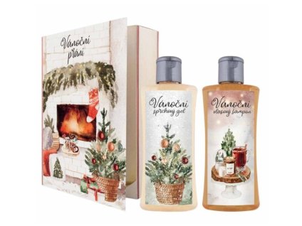 Dárková sada kniha Vánoční přání sprchový gel 250ml, vlasový šampon 250ml