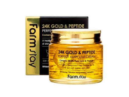 FARMSTAY 24K Gold & Peptide Perfect Ampoule cream krém se zlatem a peptidy 80 ml