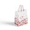Valentýnská dárková taška 260x120x320 mm, bílá s červenými srdíčky