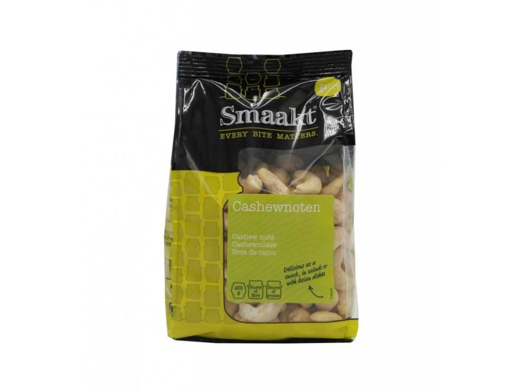 Kešu ořechy, nesolené, nepražené, bio - Smaakt, 200 g