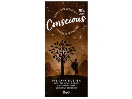 Conscious čokoláda – Tmavá 75%, vegan & raw, 60 g
