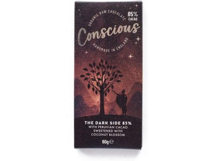 Conscious čokoláda – Tmavá 85%, vegan & raw, 60 g