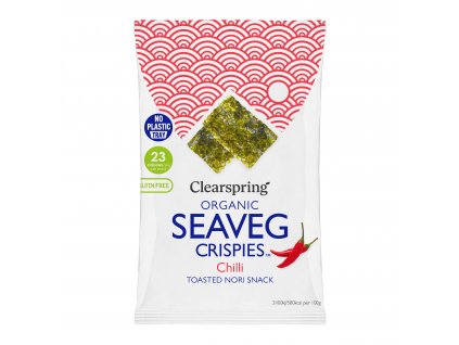 36581 Seaveg crispies křupky z mořské řasy nori chilli clearspring