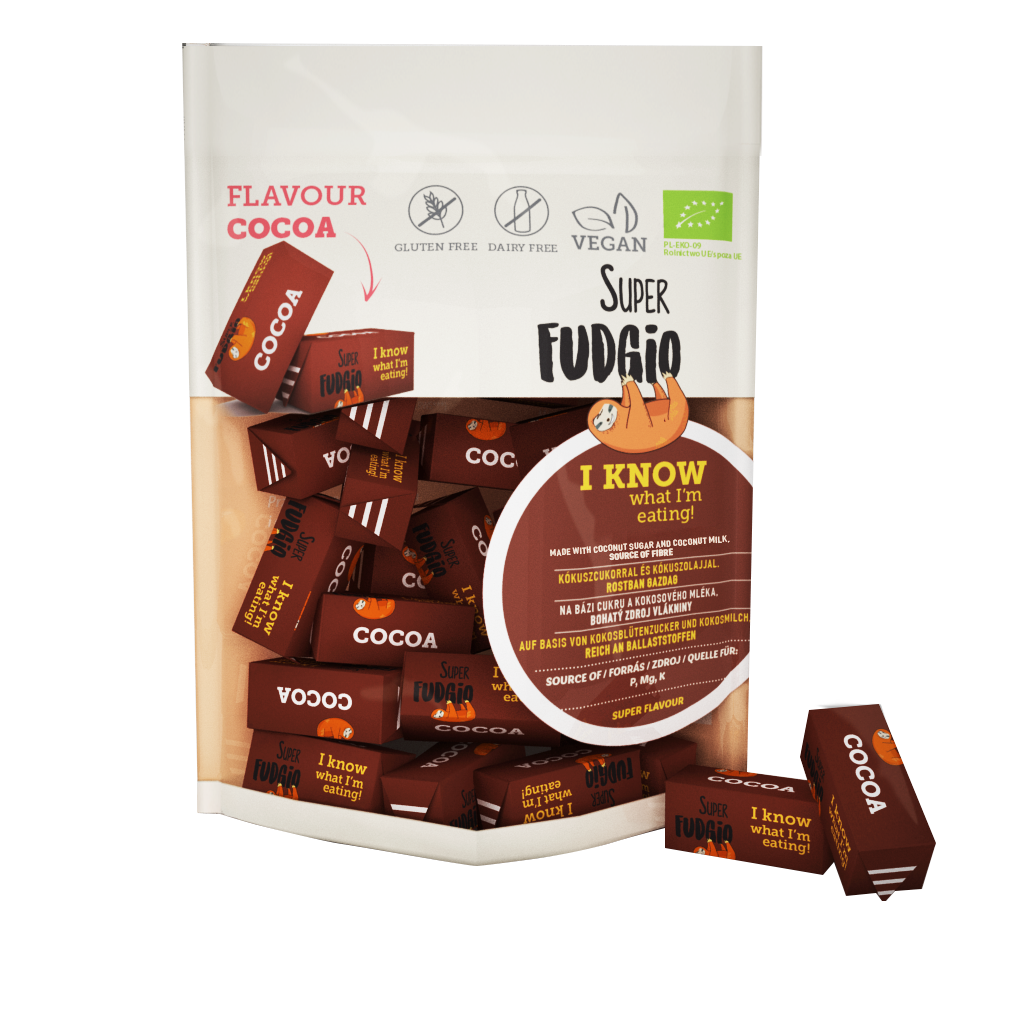 Veganské karamely - kakao, bio – Super Fudgio, 150 g