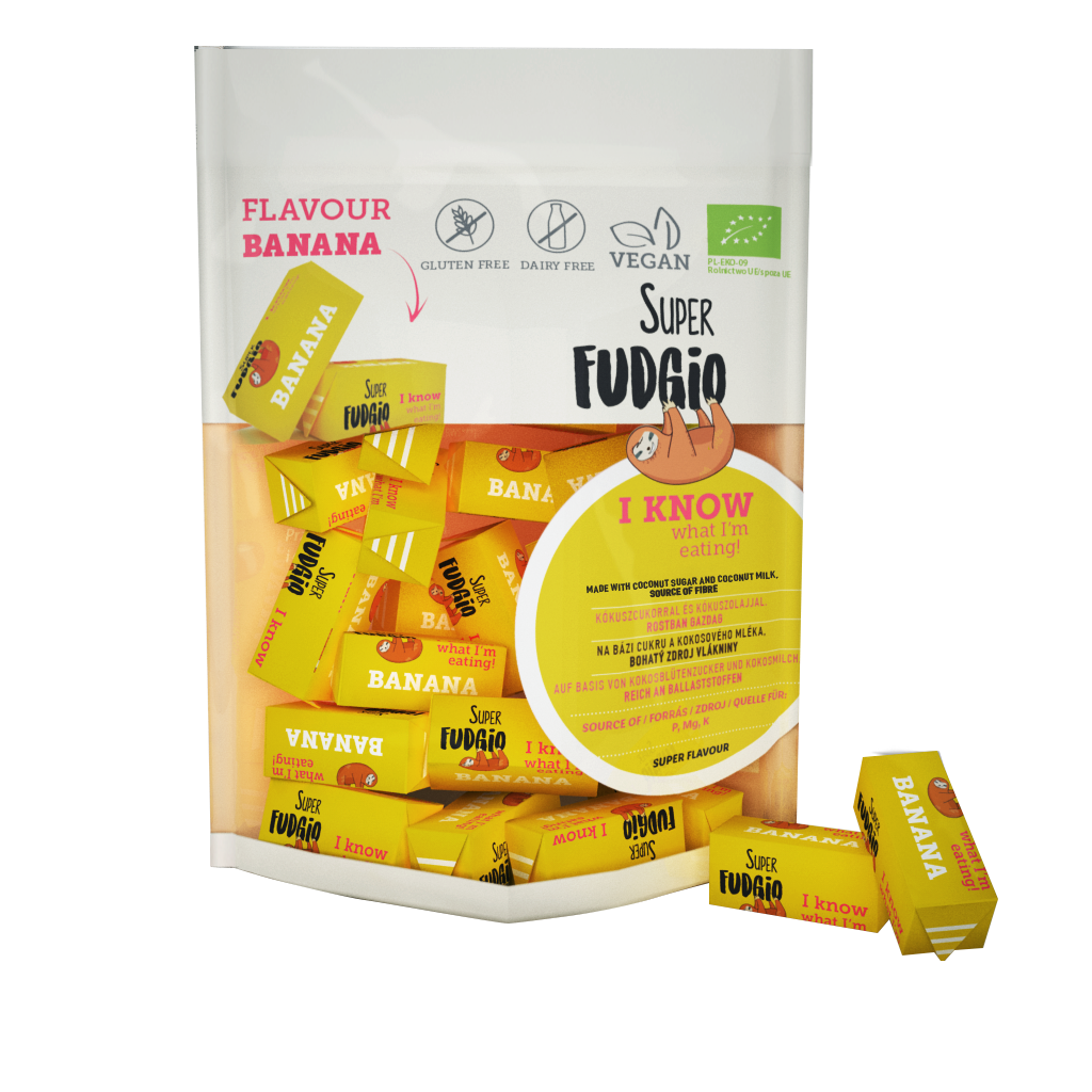 Veganské karamely - banán, bio – Super Fudgio, 150 g