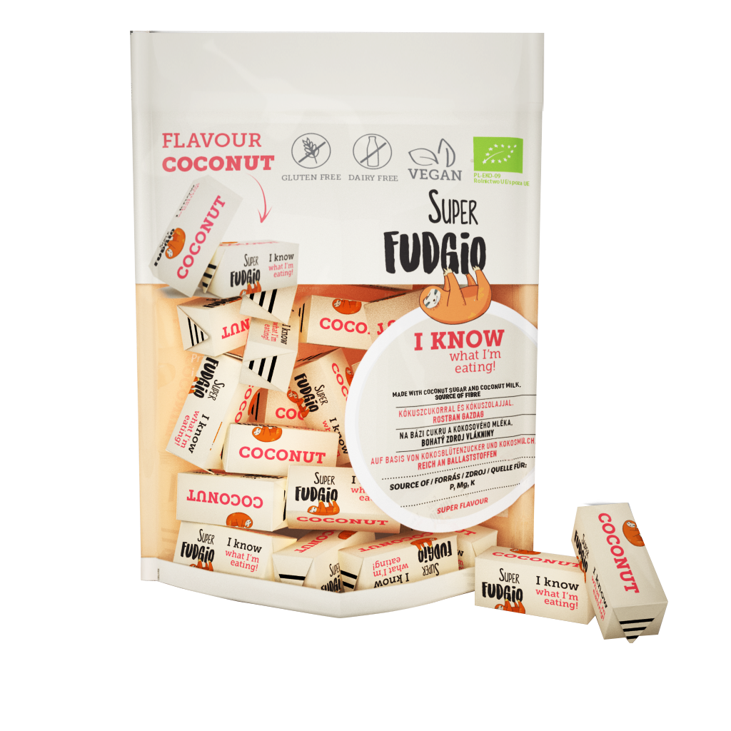 Veganské karamely - kokos, bio – Super Fudgio, 150 g