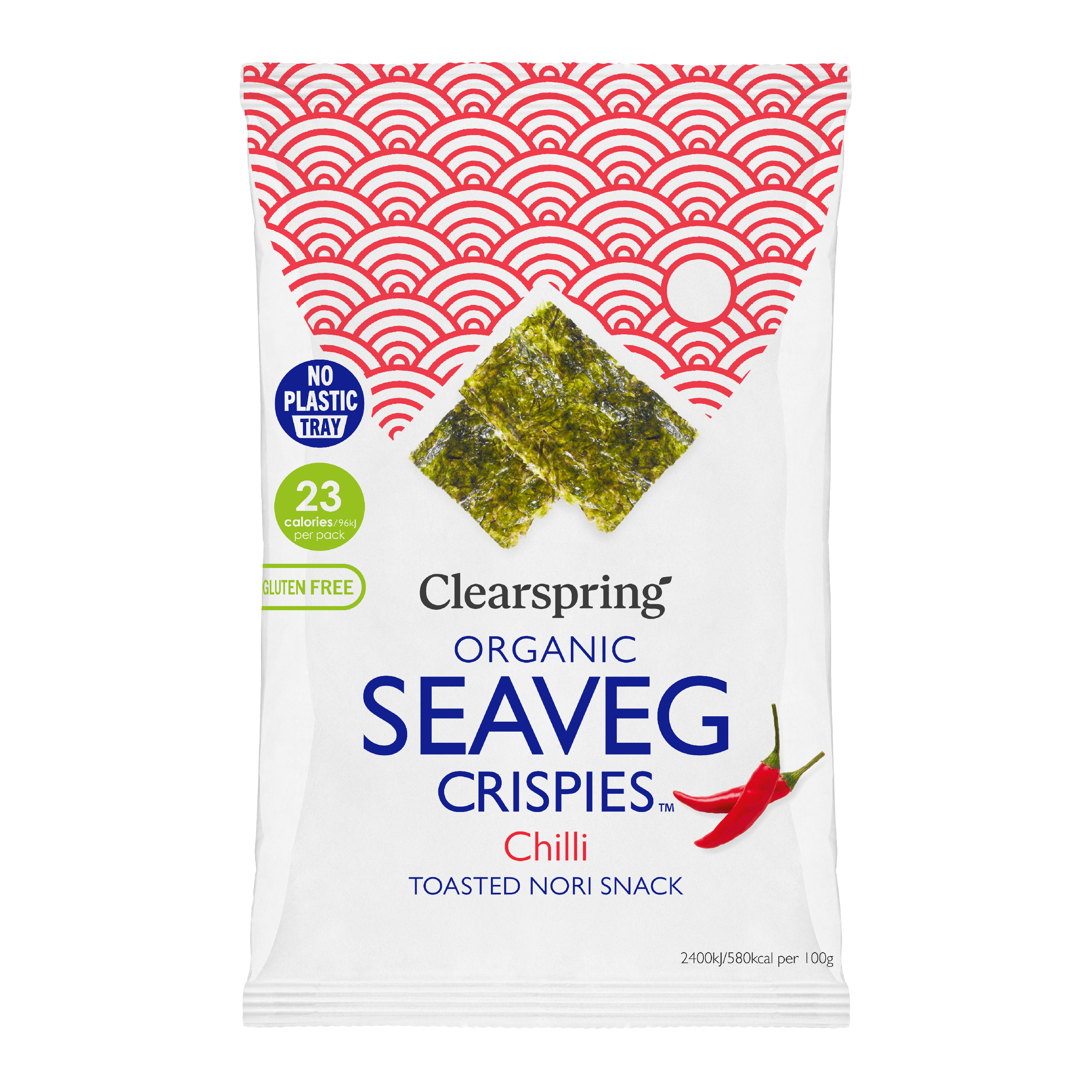 Seaveg Crispies - Křupky z mořské řasy Nori s chilli, bio – Clearspring, 4g