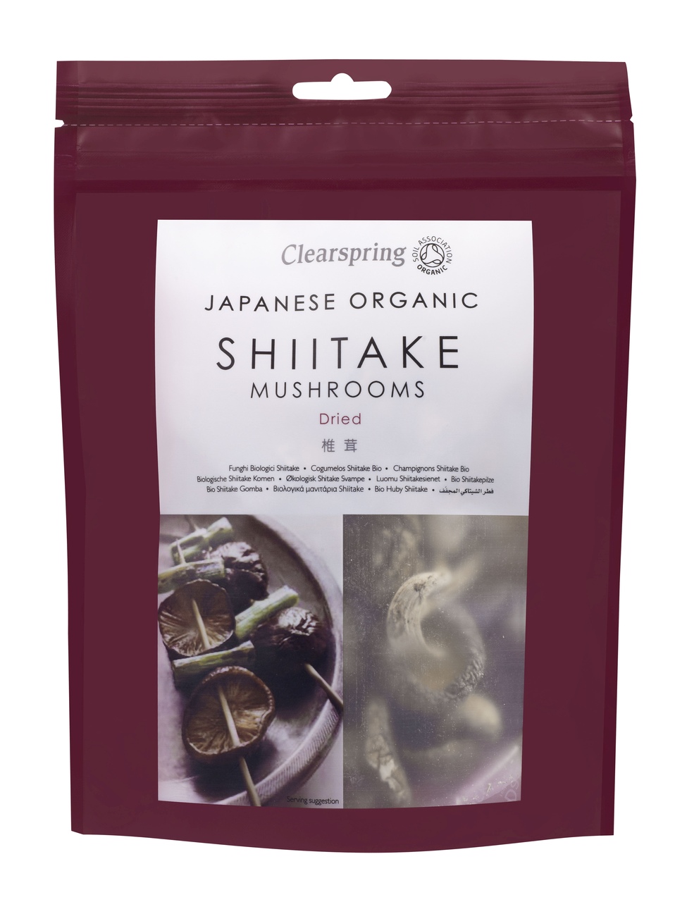 Japonské sušené houby shiitake, bio – Clearspring, 40g