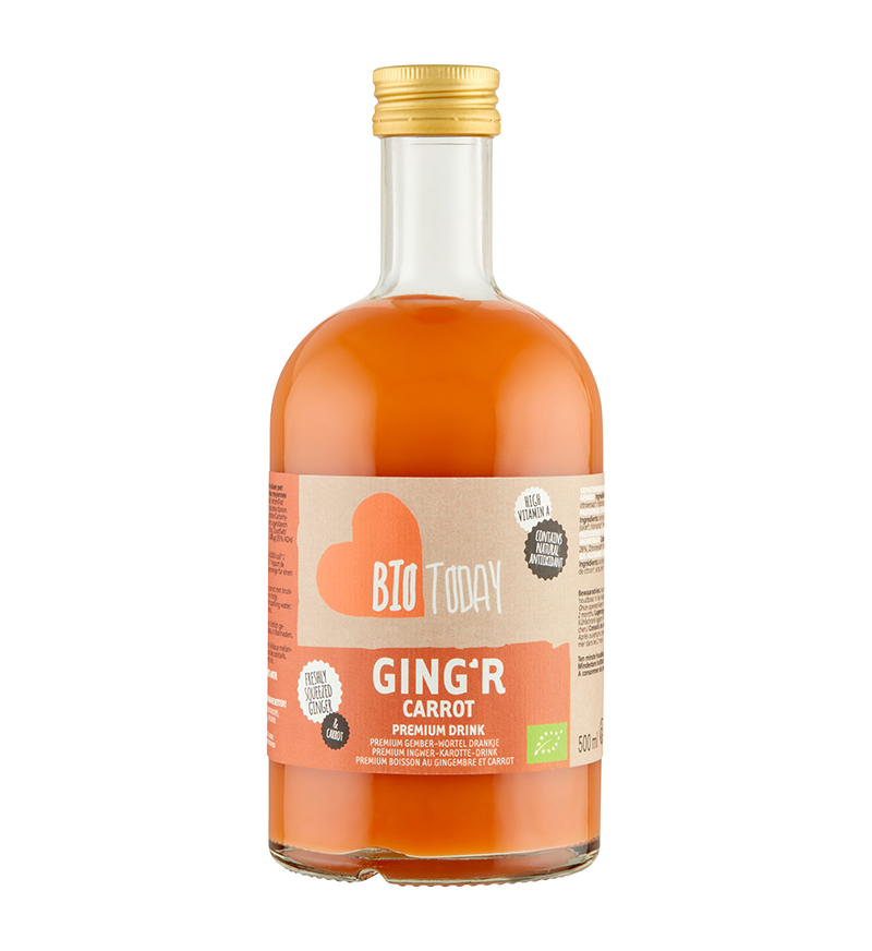 Ging’r prémiový zázvorový nápoj s mrkví - Bio Today, 500 ml