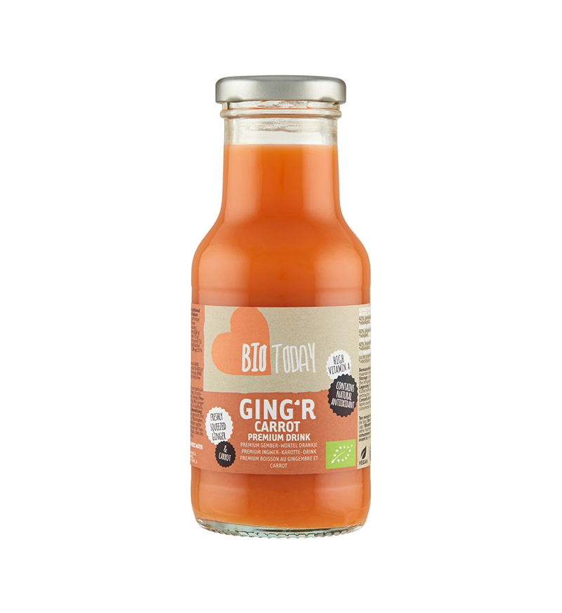 Ging’r prémiový zázvorový nápoj s mrkví - Bio Today, 250 ml