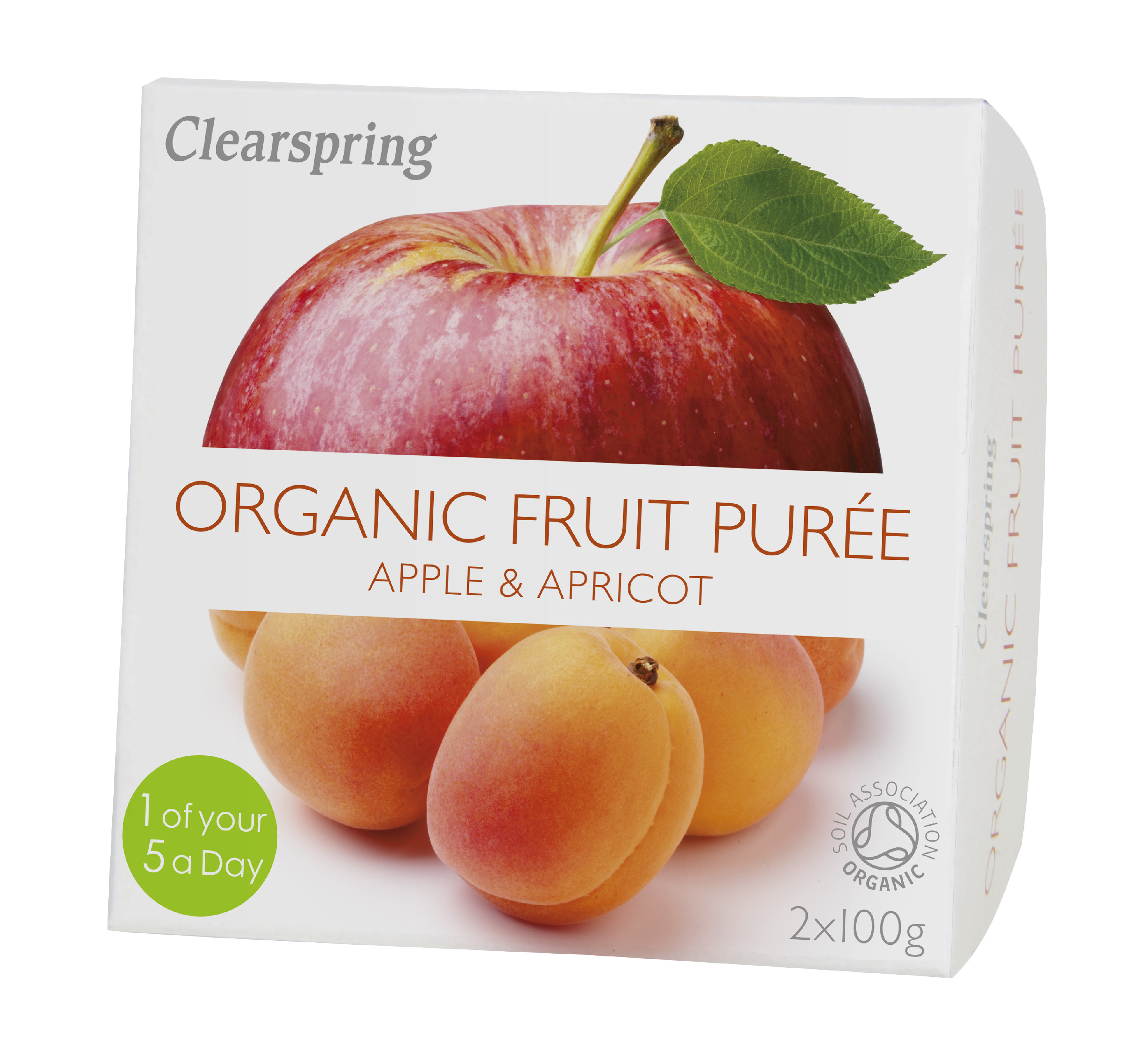 Ovocné pyré – Jablko a meruňka, bio - Clearspring 2 x 100 g