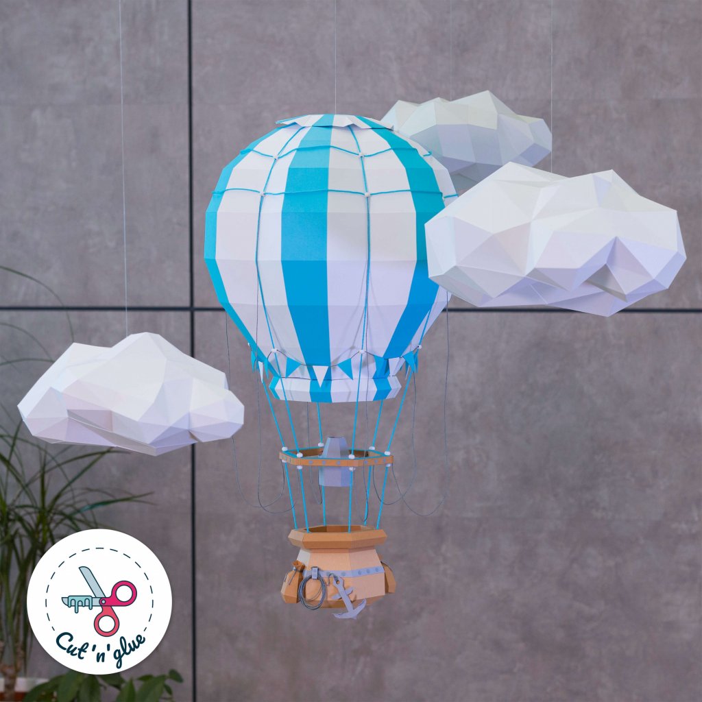 Horkovzdušný balon – papírový model - FeelHappy