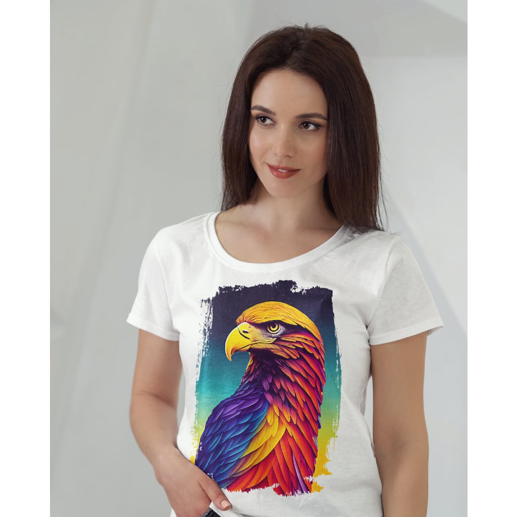 colorful eagle mockup dámské tričko bílé3