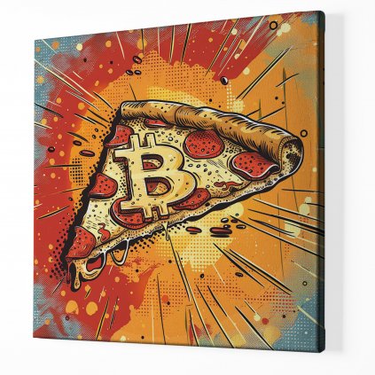 Bitcoin pizza day ,Obraz na plátně perspektiva