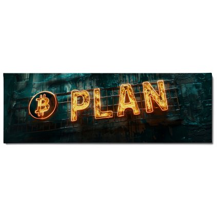 Bitcoin B Plan Neon Sign ,Obraz na plátně náhled