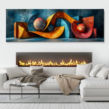 Morseovy koule Obraz na plátně bílý dlouhý krb