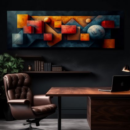 Morseovy kvádry Obraz na plátně kancelář, tmavá zeď