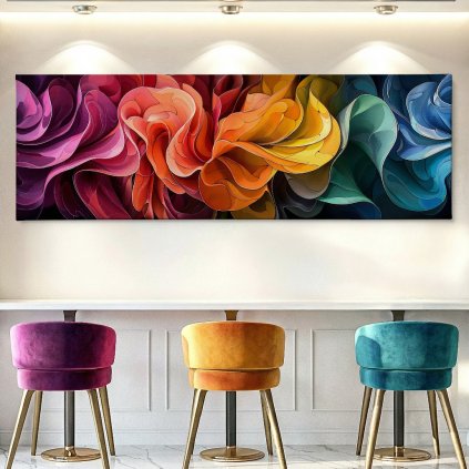 Noc barevných květů Obraz na plátně kavárna, bodovky2