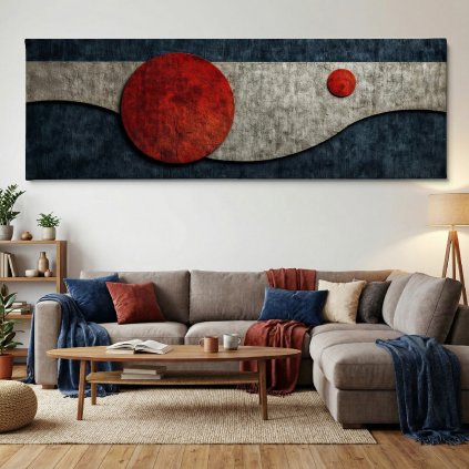 Malý a velký Japonec Obraz na plátně gauč s barvami