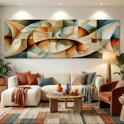 Taneční pohyby stínů Obraz na plátně bodovky, boho