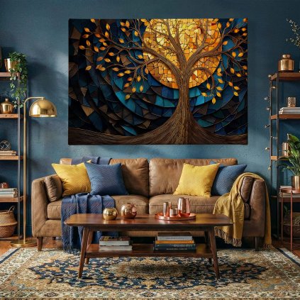 Strom života hnědý gauč