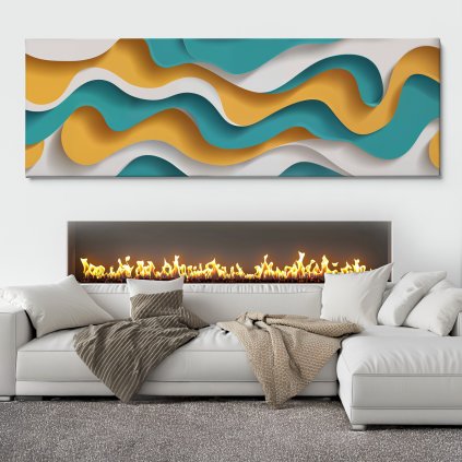 Středozemní tep Obraz na plátně bílý dlouhý krb