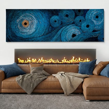 Vesmírné proudy Obraz na plátně bílý dlouhý krb