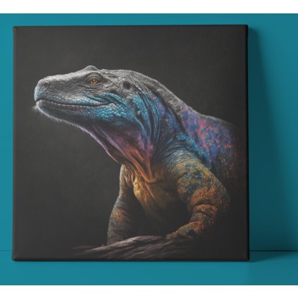 mockup of a square canvas leaning on a customizable surface 2525 el12