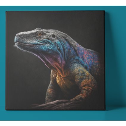 mockup of a square canvas leaning on a customizable surface 2525 el12