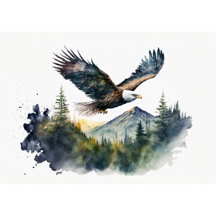 majestic eagle flying in the mountains 1