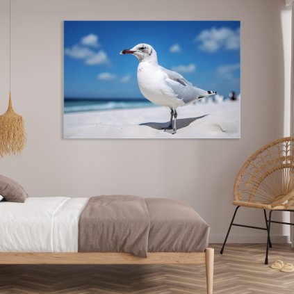 10012 Seagull white sandy beach summer mockup01