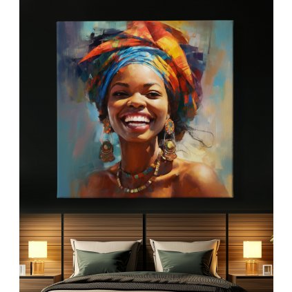 c2 obraz na platne Smejici se africka zena
