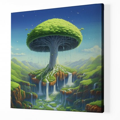 01 7526 strom zivota kosaty velka houba priroda krajina yggdrasil obraz na platne