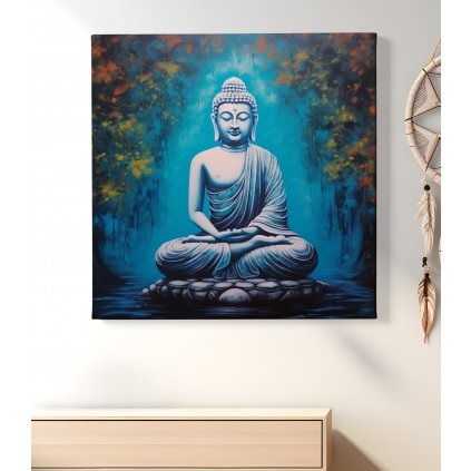 obraz na platne buddha sedici meditace ticho spiritualita 01