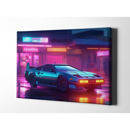 7571 01 retrowave synthwave vaporwave newwave auto ulice obraz na platne