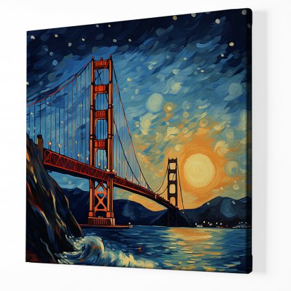 01 7909 golden gate bridge zapad slunce most usa san francisco obraz na platne