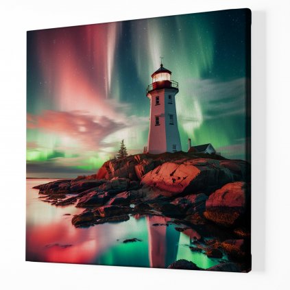 01 7945 majak lighthouse pobrezi more polarni zare obraz na platne