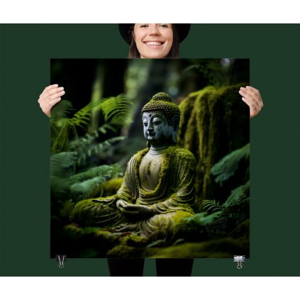 01 8149 sedici buddha budha mech kamenny bronzovy lese plakat