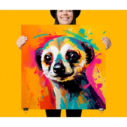 00 8202 kreslena barevna surikata meerkat surikaty vysmata pop art obrazek plakat