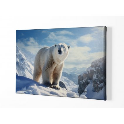 01 8283 ledni medved zima snih sibir hory obraz na platne