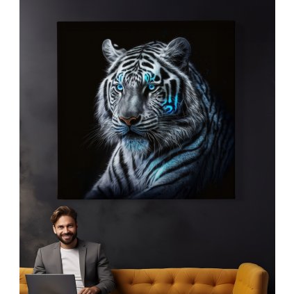 02 8406 bily tygr indicky hlava liberec selma obraz na platne