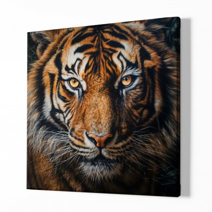 Tygr, makro portrét, Králové divočiny 8511 01 Obraz na plátně samotný na bílé zdi náhled