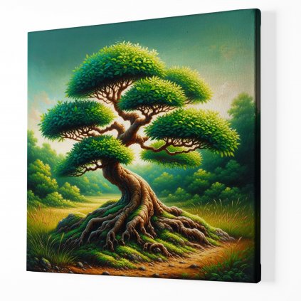 04 8595 strom zivota kosata bonsai koreny vetve priroda yggdrasil obraz na platne