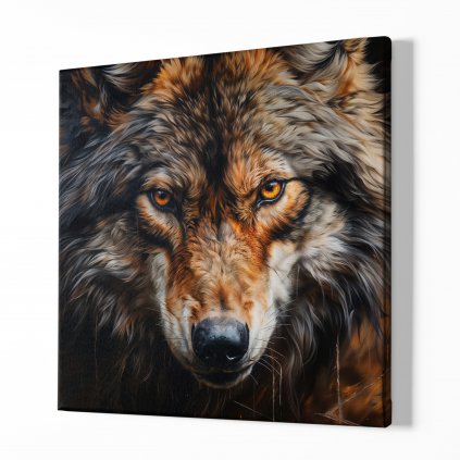 Obraz na plátně Vlk v barvách podzimu, Makro portrét, Králové divočiny 8673 01 Obraz na plátně samotný na bílé zdi náhled