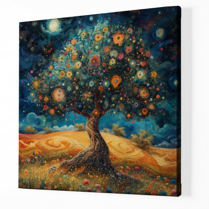 Strom života Gogh vesmírný ,Obraz na plátně perspektiva